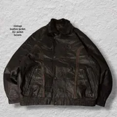 vintageレザージャケット90sブラウン本革A2ジャケット短丈古着レア茶色