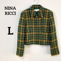 【NINA RICCI】チェック柄 ツイードジャケットのサムネイル