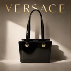 希少 VERSACE ヴェルサーチ ヴィンテージ ハラコ エナメル トート 