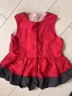 【最終値下げ】ベビー用 ワンピース レッド グレー ハンドメイド