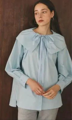 アンミヌ unminou フリルカラーパイピングブラウス　グレー 2025年最新】アンミヌ ブラウスの人気アイテム - メルカリ