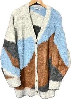 BAYFLOW 幾何学模様 カーディガン