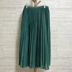 Samansa Mos2 プリーツスカート Fサイズ グリーン系 裏地付き
