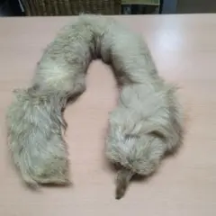 天然フォックスマフラー　リアルファー 襟巻き 顔付き 毛皮 冬小物 レディース