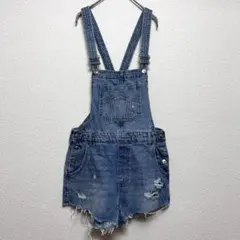 デニム ショートパンツ オーバーオール サロペット 春夏 大人カジュアル 40
