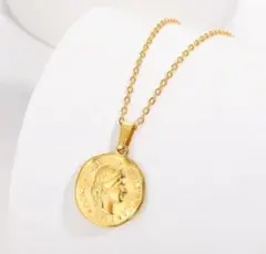 サージカルステンレス ゴールドシルバー 【ラスト1】売れ筋 ネックレス コイン