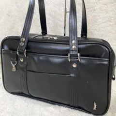 美品・大人気カラー✨イーストボーイ　スクールバッグ　黒　女神　ピンク刺繍　大容量