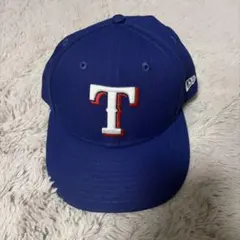 59FIFTY 青 キャップ Tの刺繍