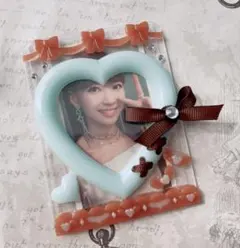 推し活 トレカケース B8 硬質デコ 水色 リボン 韓国風