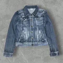 平成ギャル y2k グランジ デニムジャケット Gジャン タイト 短丈