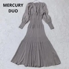 マーキュリーデュオ　ロングワンピース　長袖　オフショル　異素材ドッキング　フレア