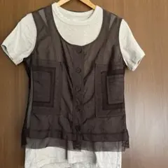 mistico ミスティコ　ベスト　コットン×メッシュ生地　シアー　ジレ