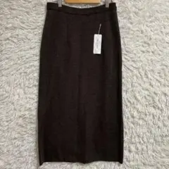 未使用タグ付き☆ベルーナ　ニット　ロングスカート　ブラウン　LL