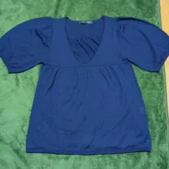 E hyphen world gallery 半袖ニット ネイビー フリーサイズ