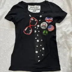 LALACUB 半袖Tシャツ国旗パンク　ロック平成ギャル ラインストーン Y2Kのサムネイル