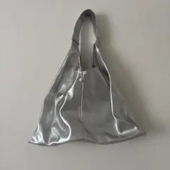 シルバー ハンドバッグ 合成皮革