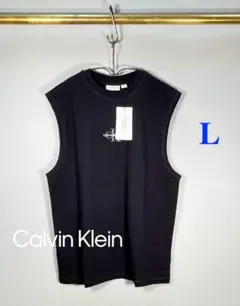 ★新品/ドイツ輸入品/Calvin Klein/モノグラム刺繍スリーブレスT/L
