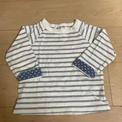 ストライプ 長袖カットソー 星柄袖