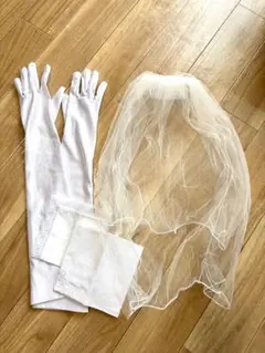 ホワイトグローブ・ウェディングベール・ハンカチセット