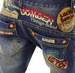 LOLITA JEANS刺繍デニム ワッペン Y2K韓国のサムネイル