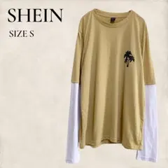 SHEIN 長袖カットソー ロンT 重ね着風 パームツリー ワンポイント ラフのサムネイル
