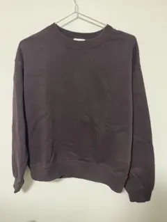 ダークブラウン クルーネック スウェット