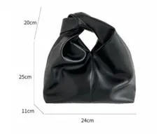 黒の合成皮革ハンドバッグ