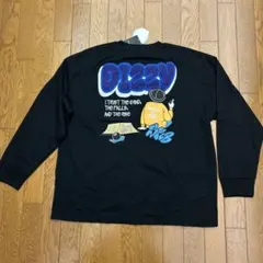 バックプリント サガラ刺繍 長袖Tシャツ ブラック