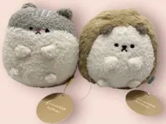未使用 ハリネズミとハムスターぬいぐるみ 2点セット ふわっとタイム