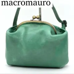 【良品】マクロマウロ がま口ポーチ ポシェット ショルダーバッグ グリーン