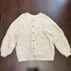 ニコアンド Niko and… ぽこぽこ ケーブルニットカーディガン アイボリー