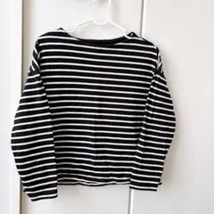 ユニクロ　長袖Tシャツ　白黒ボーダー　Sサイズ