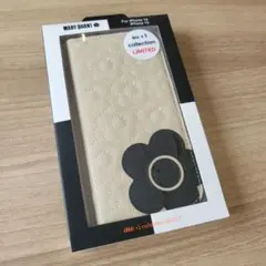 iPhone14/13 マリークワント デイジーパッチキルティングブックタイプ