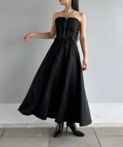 レースアップビスチェワンピース