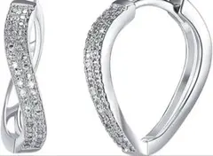 e135ファッション フープピアス レディース プラチナ シルバー925