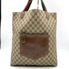 상태좋음 GUCCI オールドグッチ GG柄 シェリーライン トートバッグ