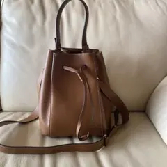 FURLA ブラウン レザー ショルダーバッグ
