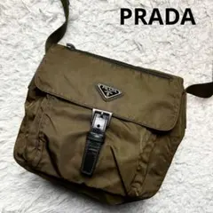 【美品】 PRADA プラダ ナイロン ベルト ショルダーバッグ カーキ