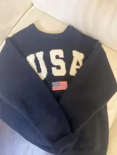 USAロゴニットセーター ネイビー
