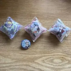 くら寿司　にじさんじ　クッションチャーム　3個セット　缶バッジ一個　レア