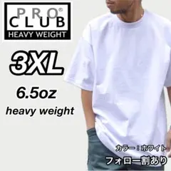 新品未使用 プロクラブ 6.5oz ヘビーウエイト 無地半袖Tシャツ 白 3XL