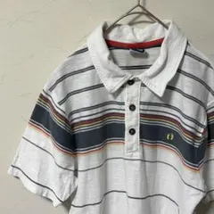HANG TEN 半袖ポロシャツ ボーダー サーフ 白 メンズM ストリートのサムネイル