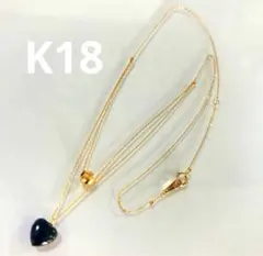 18kjpゴルド ネックレス ダブル ネックレストップ オニキス - メルカリ
