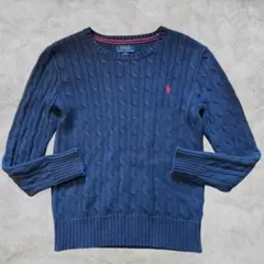 Polo Ralph Lauren ネイビー ケーブルニット長袖セーター