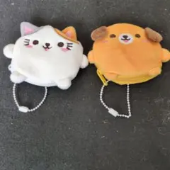 猫と犬のぬいぐるみポーチ