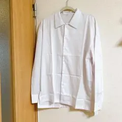 【未使用品・美品】白 長袖シャツ メンズ 大きいサイズ 2XL シンプル