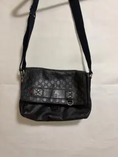 【美品】 GUCCI グッチ ショルダーバッグ レザー ブラック 斜め掛け