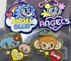 セリア ANGEL BLUE ラバーキーホルダー 4つセット エンジェルブルー