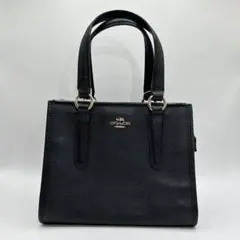 COACH コーチ ミニトートバッグ ハンドバッグ ブラック レザー