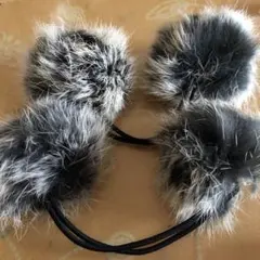 ファー ポンポンヘアゴム 2個セット